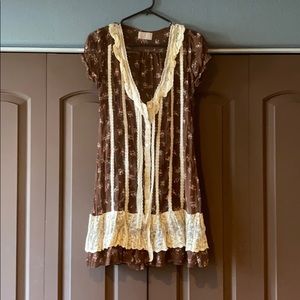 Full button down silk dress